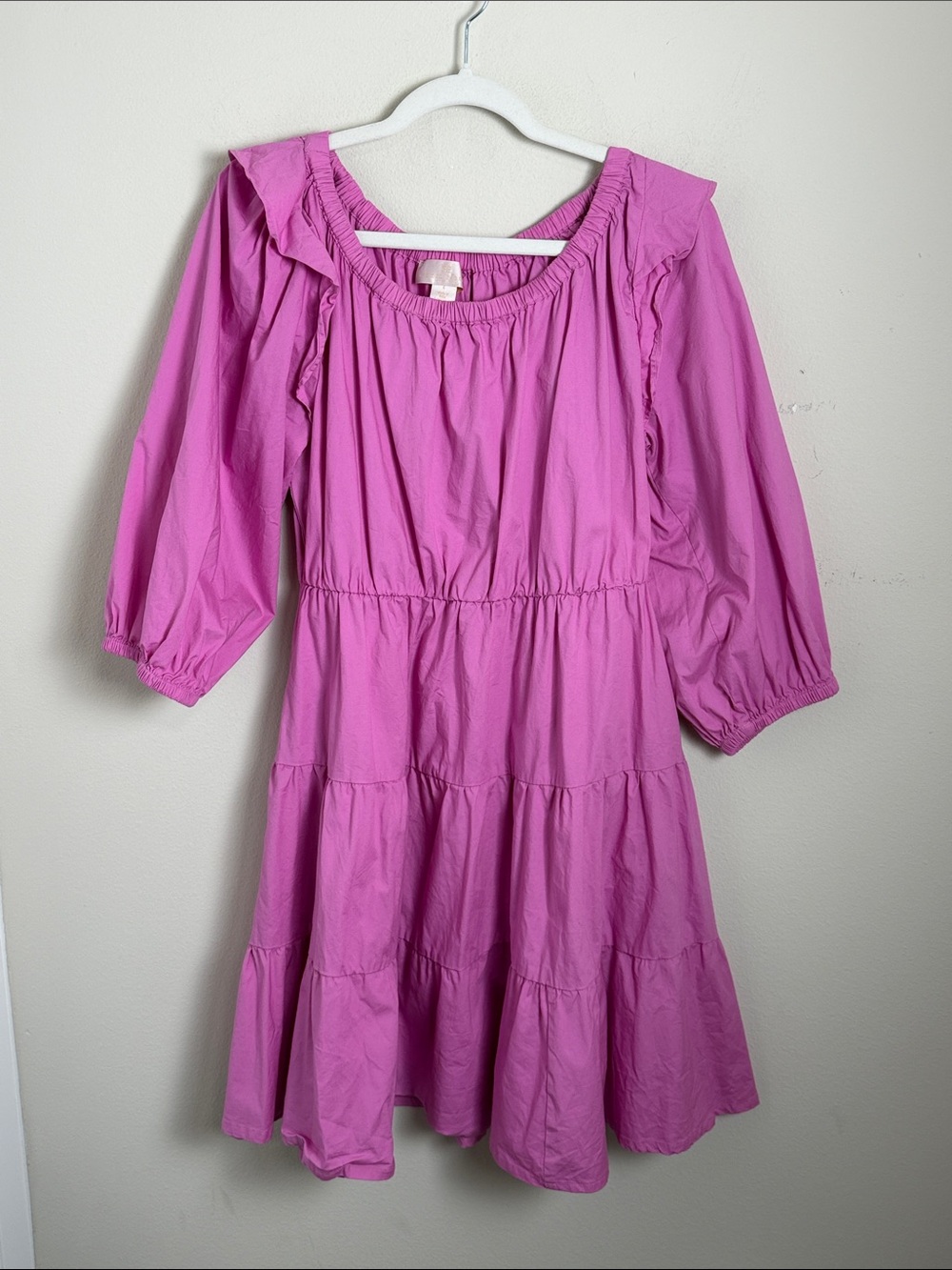 Rachel Parcell Electric Pink Cotton Poplin Mini Dress Size 6 Party Summer